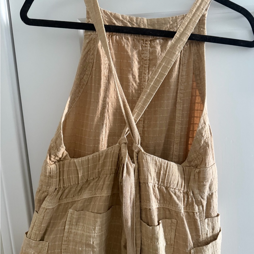 Free People Wide Leg Savannah Overall Jumpsuit in Gosling - Picture 4 of 7